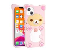HYHMXB Coque de téléphone, motif patte de chat mignon en 3D, en silicone souple, résistant aux chocs, coque de protection intégrale et robuste, compatible avec iPhone 13 pour filles et femmes, rose