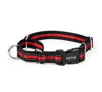 Hyhug Collier martingale réfléchissant pour chien Rouge Taille M | Boucle d'évacuation - Nylon résistant durable et antidérapant, idéal pour l'entraînement et les promenades quotidiennes