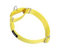 Prime améliorée Collier de Chien Martingale en Nylon très résistant Anti-évasion pour Chiens de Petite Taille. (Petit Modèle S, Jaune éclairant)