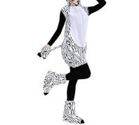HYHYFL Déguisement de Zèbre pour Elle et Lui: INCL des autocollant/Gants des jambières et Un Collant de Corps Costume Animaux Zèbre costume Animaux pour Cosplay Carnaval (M)