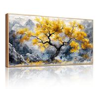 hyidecorart Arbre de Vie Tableau Decoration Murale, 50x100 cm Grand Moderne Cadre Decoration Maison, Impression sur Toile Nature Montagne pour Salon Chambre Bureau Salle