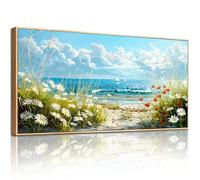 hyidecorart Tableau Decoration Murale Grand, 50x100 cm Fleurs Plage Cadre Decoration Maison, Impression sur Toile Paysage pour Salon Chambre Bureau Salle