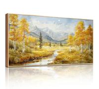 hyidecorart Tableau Decoration Murale Grand, 50x100 cm Forêt Dorée Cadre Decoration Maison, Impression sur Toile Paysage pour Salon Chambre Bureau Salle
