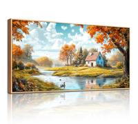 hyidecorart Tableau Decoration Murale Grand, 50x100 cm Maison Campagne Cadre Decoration Maison, Impression sur Toile Paysage pour Salon Chambre Bureau Salle