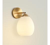 HYJAUSXB Applique Murale de Salle de Bain Moderne dorée avec Abat-Jour en céramique, Lanterne d'intérieur pour Salon, Bureau, Salle à Manger, Couloir, escalier, Restaurant (B)