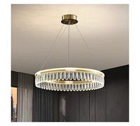 HYJAUSXB Lustre créatif Moderne Cristal Hong Kong-Style Villa Salon Post-Moderne Anneau Multi-Étage Lumière Restaurant De Luxe Chambre Boutique Éclairage (3 Couches 80CM) (Diamètre 8