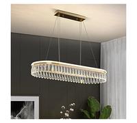 HYJAUSXB Lustre créatif Moderne Cristal Hong Kong-Style Villa Salon Post-Moderne Anneau Multi-Étage Lumière Luxe Restaurant Chambre Boutique Éclairage (3 Couches 80CM) (Diamètre L80c