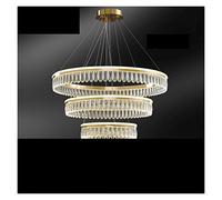 HYJAUSXB Lustre créatif Moderne Cristal Hong Kong-Style Villa Salon Post-Moderne Anneau Multi-Étages Lumière Restaurant De Luxe Chambre Boutique Éclairage (3 Couches 80CM) (3 80cm TR