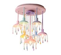 HYJAUSXB Lustre créatif Moderne, plafonnier coloré pour Enfant, décoration créative en Forme de Goutte de Pluie, Suspension Nordique Moderne à 7 lumières, culot E14, pour Chambre et