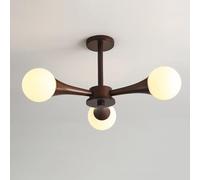 HYJAUSXB Lustre créatif Moderne Plafonnier Moderne en Verre de Lait du Milieu du siècle à 3 lumières pour Porche Avant, Ferme en Bois, Semi-encastré, Spoutnik, Chambre à Coucher pour