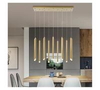 HYJAUSXB Lustre LED Moderne en Duplex pour Salon, escalier, Tube Long doré, éclairage décoratif pour Restaurant (14 têtes)