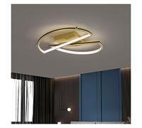 HYJAUSXB Lustre LED Moderne, plafonnier Noir et doré, Compatible avec Les Chambres, Salons et Cuisines (G55, Blanc Chaud, sans télécommande)