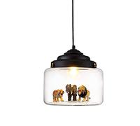 HYJAUSXB Suspensions en Verre créatives Nordiques en Forme d'animaux, Lustre décoratif Artistique pour Enfants, plafonnier pour Salon, Chambre d'hôtel