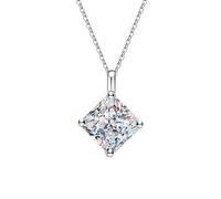 HYJYGM 1.2ct Princess Cut moissanite Pendant Necklace for Women Jewelry Diamond Chain Necklaces
