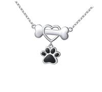 HYJYGM 1 collier en forme de cœur en forme de patte de chien | Pendentif empreinte de pied | Chien pour