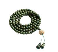 HYJYGM 8mm Natural Sandalwood Beaded Rosary Green 108 Necklace Buddhist