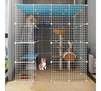HYJYGM Grande Cage enclos Parc d'intérieur Chat Chenils en métal Amovibles Caisse à Furet Animaux Compagnie Grand Lieu d'exercice, avec échelles de Rampe, hamac lit Idéal pour x 145 cm