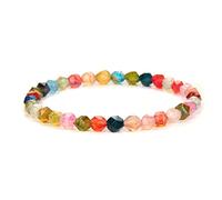 HYJYGM Handmade Beads Women Faceted Labradorite Crystal Quartzs Natural Stone for Women Femme Bangle Men,6mm Mix Stone