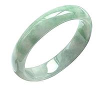 HYJYGM Natural Green Jade Bangle for Women Retro Chinese Style Jadeite Gemstone Jewelry for Mom