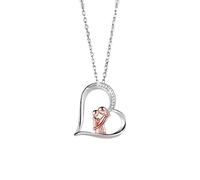 HYJYGM Popular Mother and Daughter Heart Necklace with Love mom Necklace Mother's Birthday Gifts