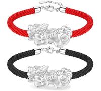 HYJYGM Sterling Silver,AdjustableSterling Silver Bangle,Sterling Silver for Women,Women 925 Sterling Silver Vintage Braided Rope Pi Xiu Chinese Friendship Bracele