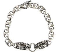 HYJYGM Sterling Silver Bangle WomenS925 Pure Silver Retro Dragon Men's Goth Punk Hip Hop Cuff Silver Length 21.5cm Width 0.8cm Weight 23 Grams Exquisite Packaging Box