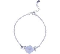 HYJYGM Sterling Silver, ，Crystal Bangle s for Sterling Silver for Women,Ladies 925 Sterling Silver Chinese Vintage with Mosaic Crystal Flower