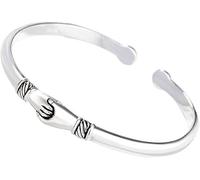HYJYGM Sterling Silver, ，Crystal Bangle s forAdjustableSterling Silver Bangle,Women 925 Silver Vintage Adjustable Cuff Bangle Hand Carve Friendship Sterl
