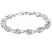 HYJYGM Sterling Silver, ，Crystal Bangle s forAdjustableSterling Silver Bangle,Women 925 Sterling Silver Hollow Carve Silver Beads Friendship