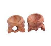 HYJYGM Support de cristaux en bois massif, 2 pièces, tabouret de jardinière en pierres précieuses, Base orbe, présentoir décoratif de sphère de cristal, support en verre, plateau à œufs en bois massif