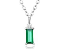 HYJYGX 925 Sterling Silver Green Zircon Pendant pour Les Femmes Bijoux Fine Bijoux Chaîne de Liaison en Or
