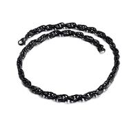 HYJYGX Cable Chain - Achévement de 18 à 28 cm, Alliage d'acier Inoxydable Noir/Argent/Chrome pour Hommes et garçons