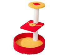 HYKJCSS Arbre A Chat Arbre À Chat du Nouvel an pour Chats D'intérieur, Tour À Chat avec Poteau À Gratter, Perchoir Supérieur, Boules Suspendues Mobilier pour Chats(B)