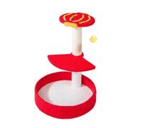 HYKJCSS Arbre A Chat Arbre À Chat du Nouvel an pour Chats D'intérieur, Tour À Chat avec Poteau À Gratter, Perchoir Supérieur, Boules Suspendues Mobilier pour Chats(A)