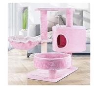 HYKJCSS Arbre A Chat Cadre d'escalade pour Chat Litière pour Chat Arbre À Chat Fournitures pour Chat Jouet Tremplin À Gratter pour Chat en Sisal Mobilier pour Chats(Rosa)