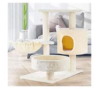 HYKJCSS Arbre A Chat Cadre d'escalade pour Chat Litière pour Chat Arbre À Chat Fournitures pour Chat Jouet Tremplin À Gratter pour Chat en Sisal Mobilier pour Chats(Beige)