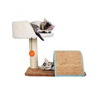 HYKJCSS Arbre A Chat Tour d'arbre À Chat Cadre d'escalade pour Chat D'intérieur Multifonction Arqué Conception De Litière pour Chat en Bois Massif Mobilier pour Chats