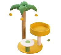 HYKJCSS Arbre A Chat Tour d'arbre À Chat en Cocotiers pour Chats D'intérieur, Arbre À Chat Mignon avec Poteaux À Gratter en Sisal Mobilier pour Chats