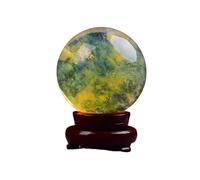HYKJCSS Boule Cristal Base De Décoration Boule Cristal Jaune, en Fusion, D'entrée Chambre À Coucher Décoration Bureau(12cm)