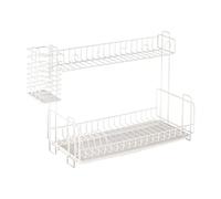 HYKJCSS Egoutoire Vaisselle Égouttoir À Vaisselle À 2 Niveaux avec Bac D'égouttement Amovible, Porte-Couverts Égouttoir À Vaisselle dans Le Comptoir Égouttoir à Vaisselle pour Comptoir(White)