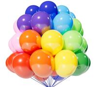 HYKJNBW Ballons assortis de couleurs vives, 12 pouces, en latex, 110 pièces, pour anniversaire, fête prénatale, mariage, décoration de fête, guirlande en arc