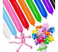 HYKJNBW Lot de 100 ballons à modeler professionnels fabriqués en latex naturel,Superbes ballons magiques,Motifs animaux et fleurs,Pour mariage, anniversaire, décoration de fête.
