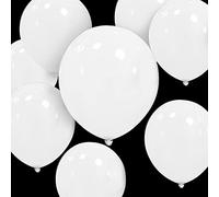 HYKJNBW Lot de 50 ballons blancs en latex épais pour anniversaire, fête d'enfants, mariages, fête prénatale, événements décoratifs (ballons blancs, 30,5 cm)