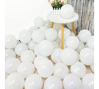 HYKJNBW Lot de 50 ballons de fête en latex épais et solides pour anniversaire, fête d'enfants, mariages, fête prénatale, événements (blanc, 25,4 cm)