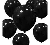 HYKJNBW Lot de 50 ballons ronds en latex épais pour Halloween, anniversaire, fête d'enfants, mariage, décoration de fête, 30,5 cm, noir