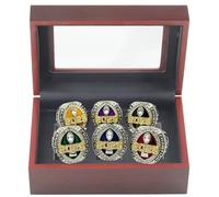 HYKJSHED Anneaux de Football Fantaisie 2025, 6 pièces, Jaune, Bleu, Violet, Noir, Vert, Rouge, Souvenirs de Fans, présentoirs de Football(8)