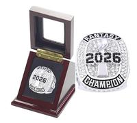 HYKJSHED Bagues de Football fantastiques, bagues de Championnat à Collectionner for la fête des pères, Cadeau for Fans, 2026(Black,8)