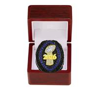 HYKJSHED Fantasy Football Ring 2026, Bague de Championnat Bleu Rouge, Trophée de Championnat, Coffret Cadeau, Boîte d’Affichage de Bague(Blue,8)