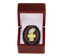 HYKJSHED Fantasy Football Ring 2026, Bague de Championnat Bleu Rouge, Trophée de Championnat, Coffret Cadeau, Boîte d’Affichage de Bague(Red,12)