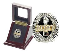 HYKJSHED Prix du Gagnant de la Ligue de vitrine de Bague de Football Fantasy 2027(Black,8)